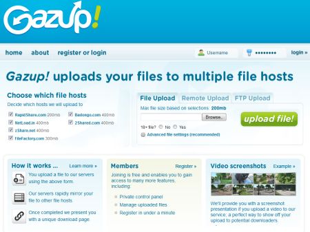 Gazup website screenshot