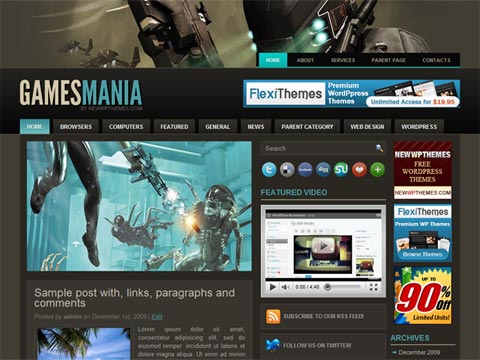 gamesmania wp template