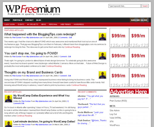 Freemium wp template