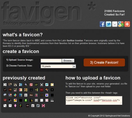 Favigen website screenshot