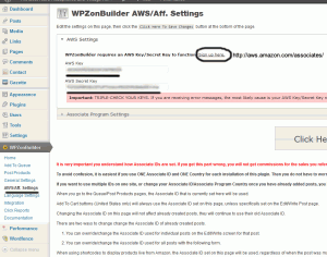 WPZonBuilder AWS Aff Settings setup