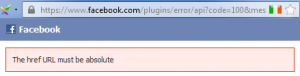 href URL must be absolute fb like button error