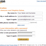 Amazon Account Registration Details
