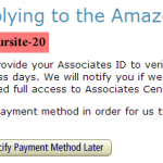 Amazon Associates Program Confirmation Page