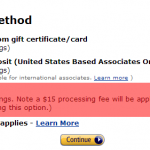 Select Amazon Associates Payment Method