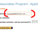 Submit email address for amazon account