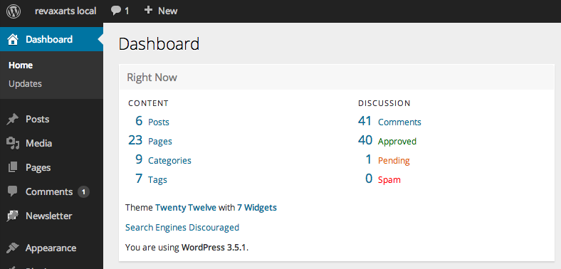 new WordpRess 3.6 interface