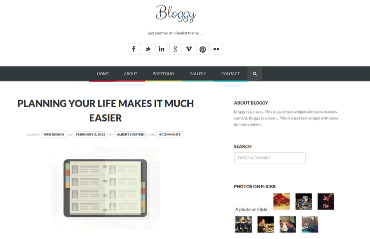 bloggy responsive wordpress theme