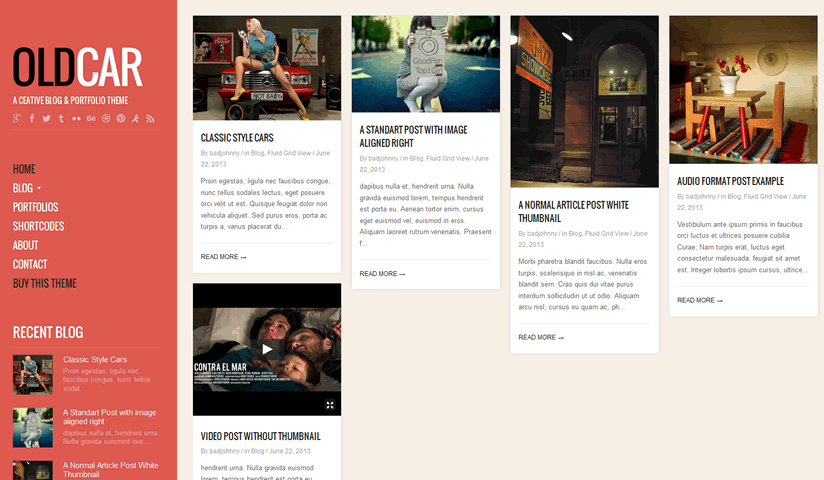 OldCar responsive wordpress theme